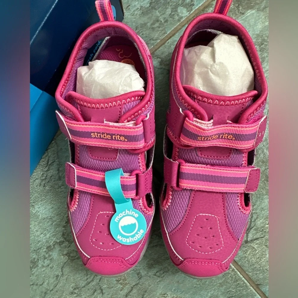 Stride Rite Made 2 Play Christiana Girls Sandals Shoes 2.5 M Pink Machine‎ Wash